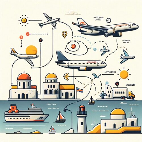 Comment Se Déplacer De Mykonos À Santorin avec avions de différentes