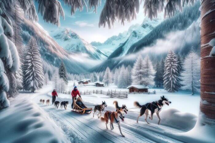 balades en chiens de traîneau Sports d'hiver en Vallée d'Aoste